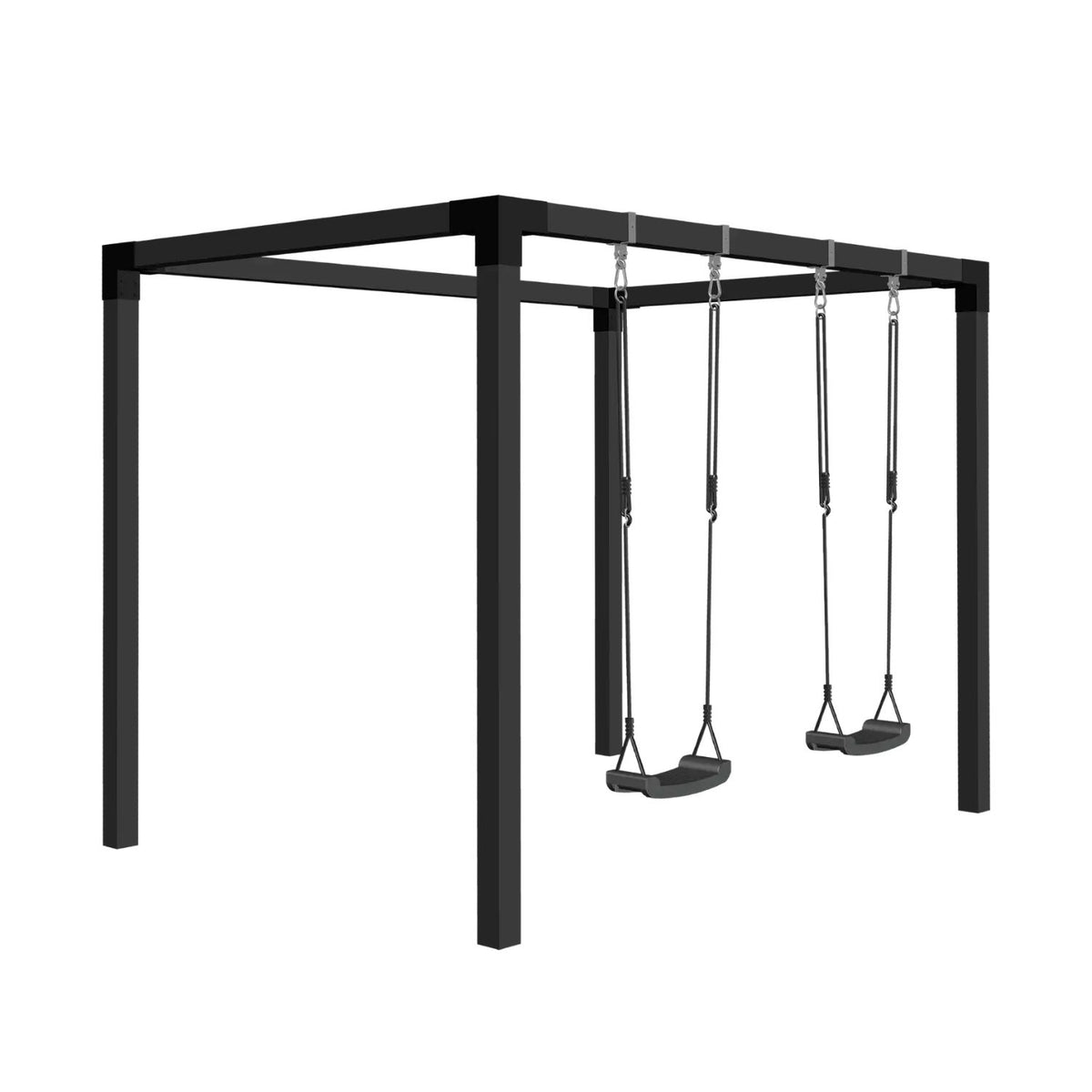 Schaukel 'Daylife' | L 268 x B 198 x H 217 cm | 2 Schaukeln | Holzpfosten | schwarz