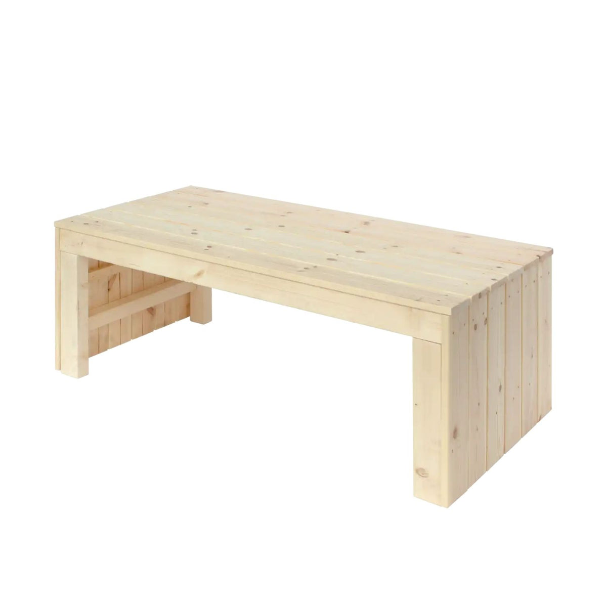 Sandkasten 'Fun' | Sitzbank | Räder | L 120 x B 60 x H 46 cm | Holz unbhandelt