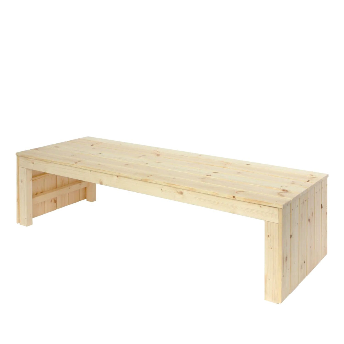 Sandkasten 'Fun' | Sitzbank | Räder | L 120 x B 60 x H 46 cm | Holz unbhandelt