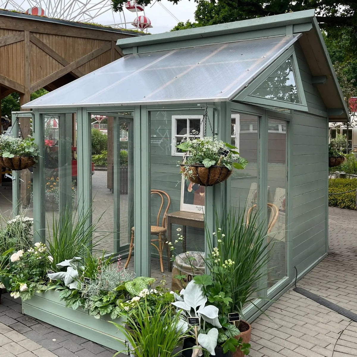Gewächshaus + Geräteraum 'Orangerie' | L 208 x B 316 x H 285 cm | Holz unbehandelt | 6,6 m²