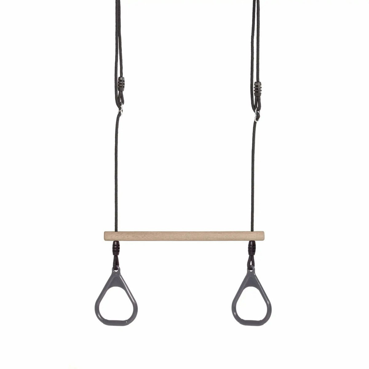 Trapezschaukel 'Lux' | Trapezstange | Kunststoffringe | Grauschwarz