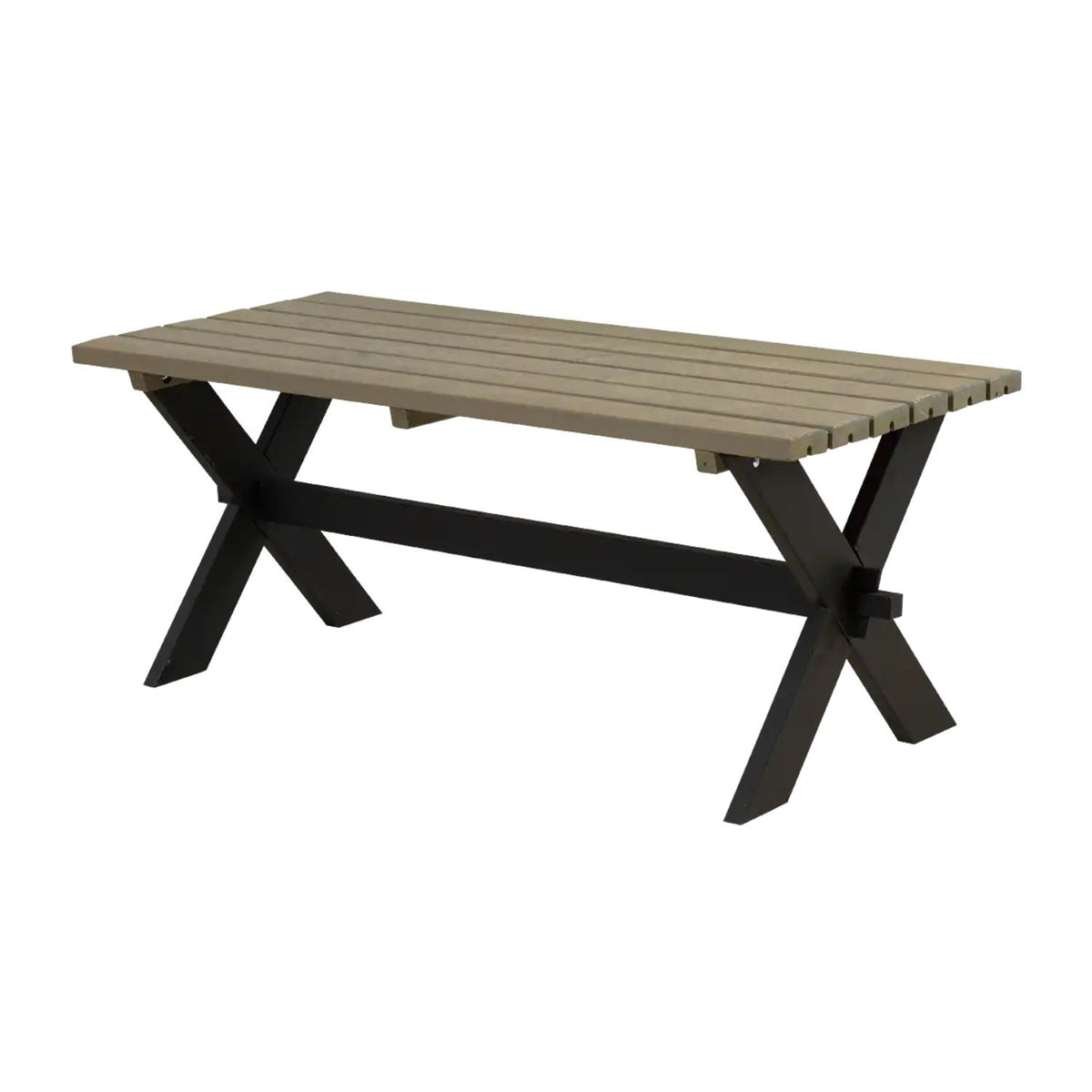 Planken-Gartenbank 'Nostalgie' | L 177 x B 38 x H 44 cm | Kiefer | Graubraun/Schwarz
