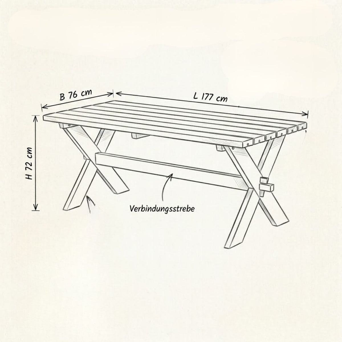 Planken-Gartenbank 'Nostalgie' | L 177 x B 38 x H 44 cm | Kiefer | Graubraun/Schwarz