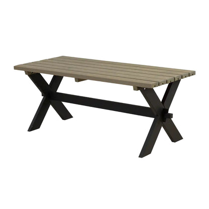 Planken-Gartenbank 'Nostalgie' | L 177 x B 38 x H 44 cm | Kiefer | Graubraun/Schwarz
