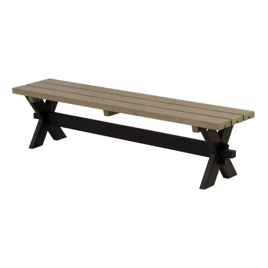 Planken-Gartenbank 'Nostalgie' | L 177 x B 38 x H 44 cm | Kiefer | Graubraun/Schwarz