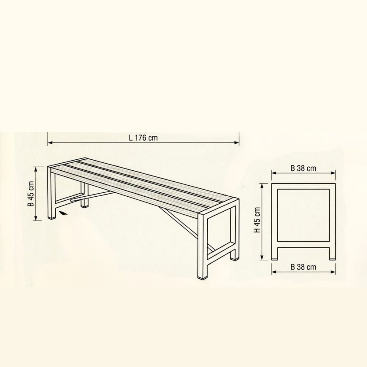 Planken-Gartentisch 'Elementar' | L 186 x B 77 x H 73 cm | Holz