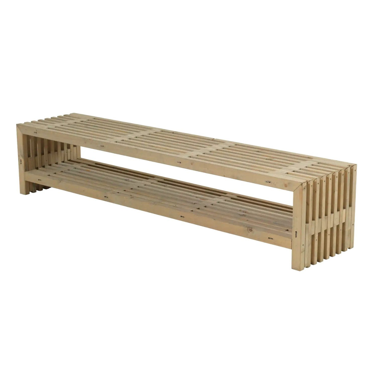 Lattenbank | L 138 x B 36 x H 45 cm | Kiefer | Treibholzfarbe
