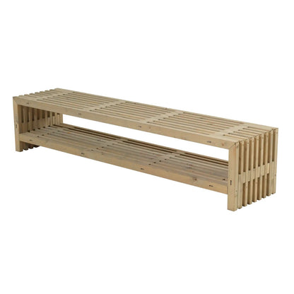 Lattenbank | L 138 x B 36 x H 45 cm | Kiefer | Treibholzfarbe