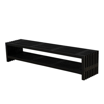 Lattenbank | L 138 x B 36 x H 45 cm | Kiefer | Treibholzfarbe