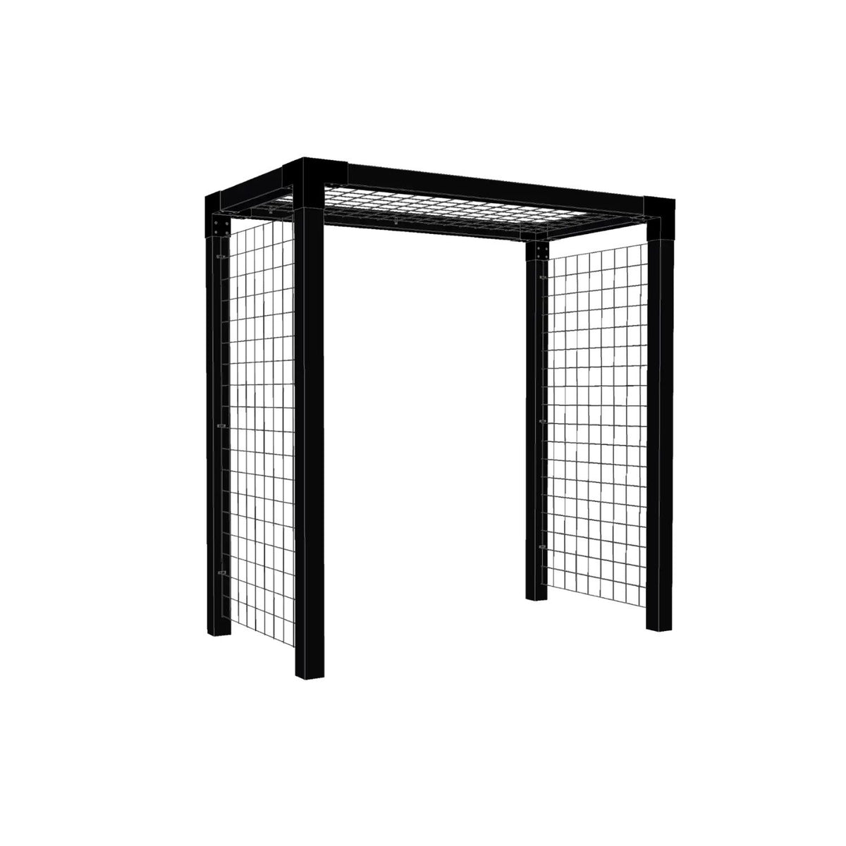 Pflanzenspalier 'Rosenportal' | L 198 x B 108 x H 208 cm | Wandmontage | Stahlgitter | schwarz