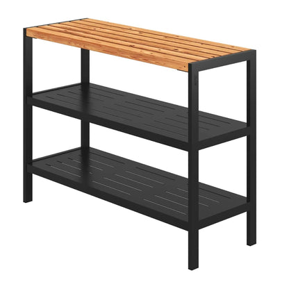 Pflanz-/Grilltisch 'Trend' |  2 Regalfächer | L 110 x B 39 x H 90 cm | ThermoWood® | Beschläge schwarz