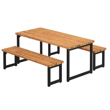 Planken-Gartenbank 'Trend Living' | L 150 x B 37 x H 45 cm | ThermoWood® | schwarz