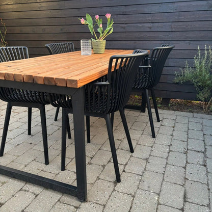 Planken-Gartenbank 'Trend Living' | L 150 x B 37 x H 45 cm | ThermoWood® | schwarz