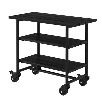 Pflanz-/Grilltisch 'Urban' | 2 Regalfächer | Rollen | L 100 x B 50 x H 90 cm | Beschläge Schwarz | Nadelholz