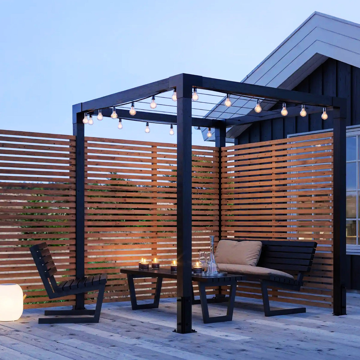Gartenmöbel 'Siesta Living' - Sessel | schwarz | L 75 x B 70 x H 74/42 cm