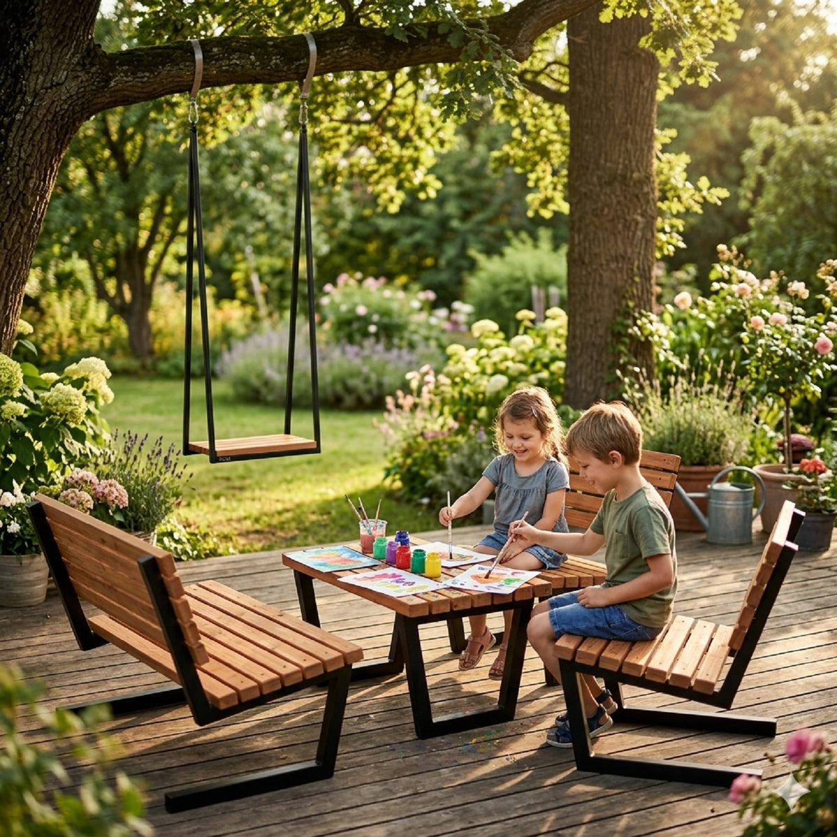 Gartenmöbel 'Siesta Living' - Sessel | schwarz | L 75 x B 70 x H 74/42 cm
