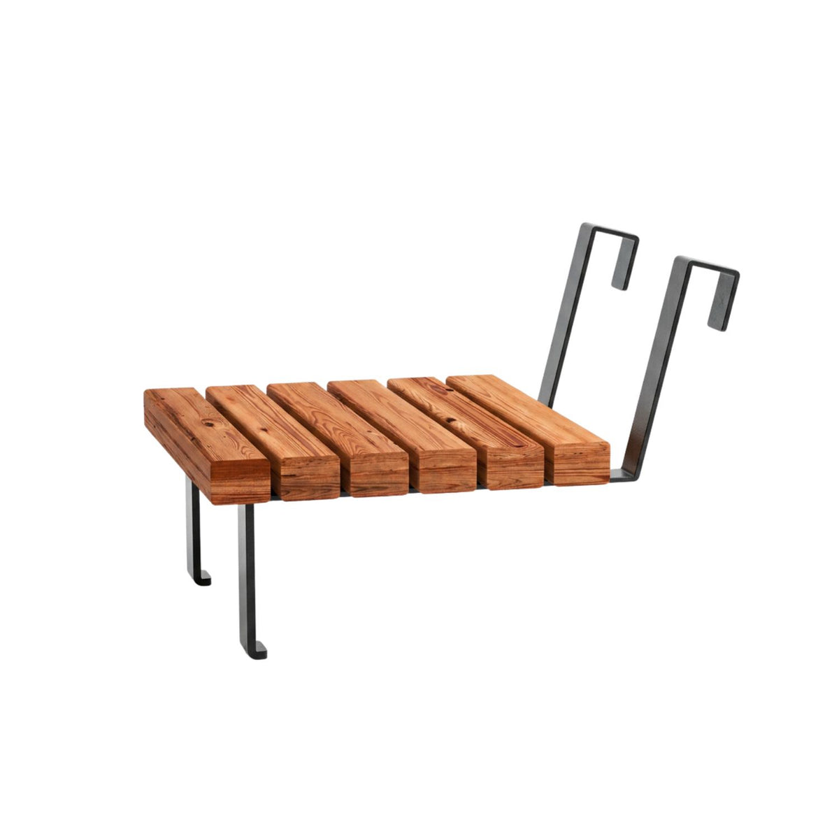Gartenbank ‘Relax’ | L 150 x B 63,5 x H 82/46 | ThermoWood® | Beschläge feuerverzinkt | schwarz lackiert