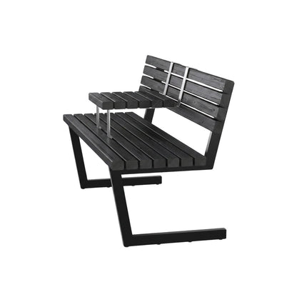 Gartenbank ‘Relax’ | L 150 x B 63,5 x H 82/46 | ThermoWood® | Beschläge feuerverzinkt | schwarz lackiert