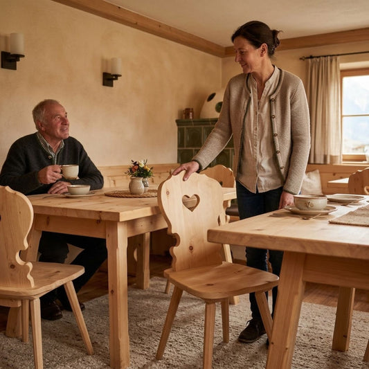 Bauernstuhl 'Urtyp' aus Zirbenholz | geölt - Handwerk aus Südtirol