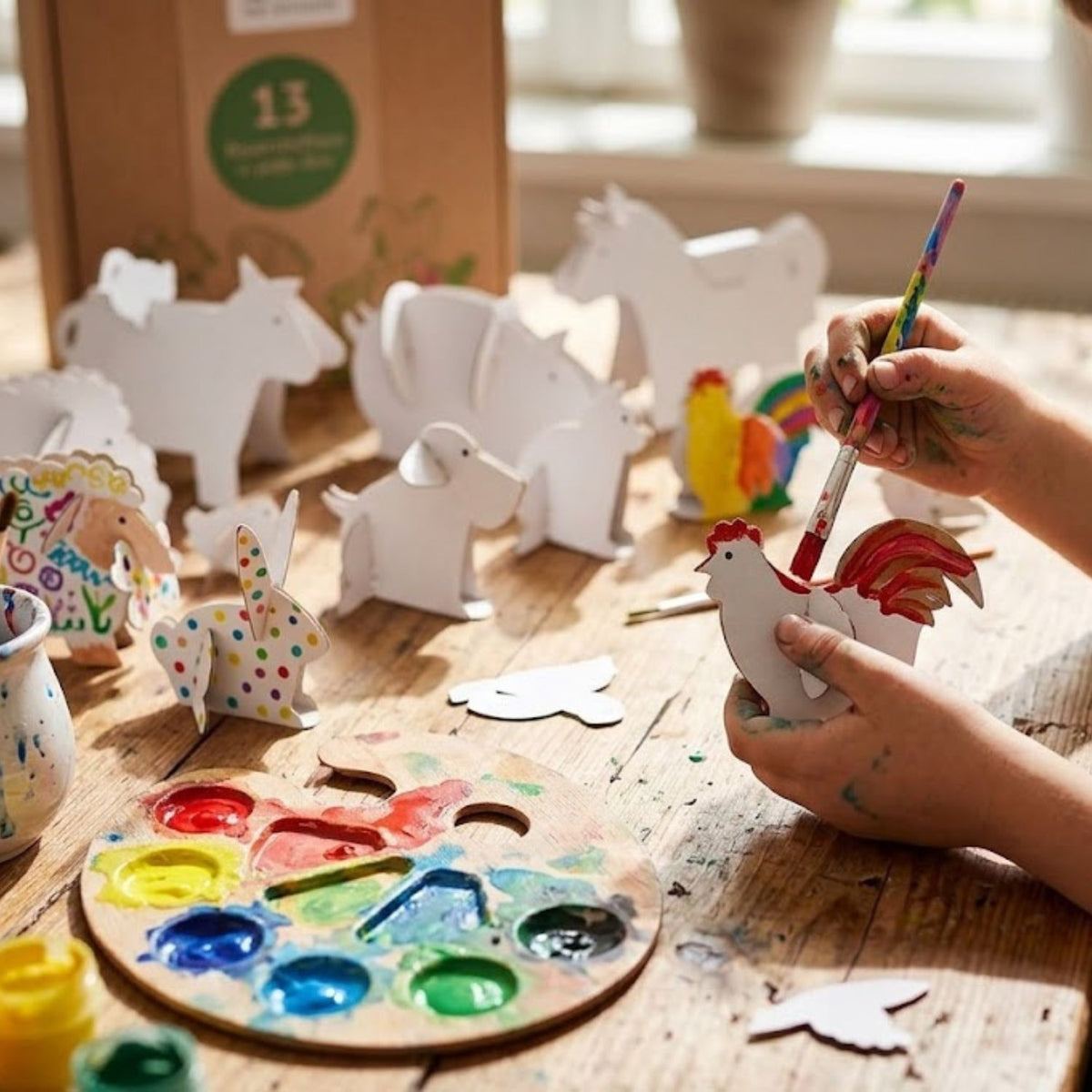 UaB Geschenk Bauernhoftiere aus Pappe 'Streichelzoo' | 13-teilig
