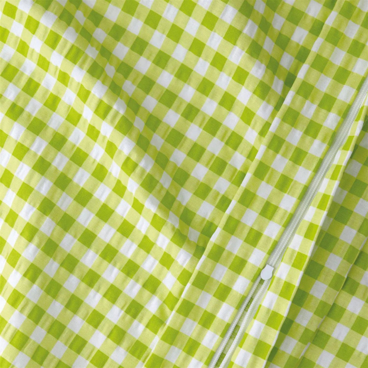 Seersucker-Bettwäsche | Vichy Karo | apfel| 140x200 cm | Kissen 70x90 cm | 100% BW | 60°C
