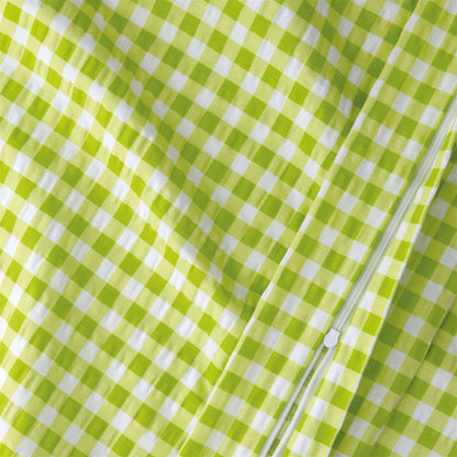 Seersucker-Bettwäsche | Vichy Karo | apfel| 140x200 cm | Kissen 70x90 cm | 100% BW | 60°C