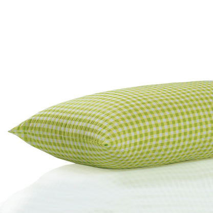 Seersucker-Kissenbezug | Vichy Karo | apfel | 2 Stück | 40x80 cm | 100% BW | 60°C