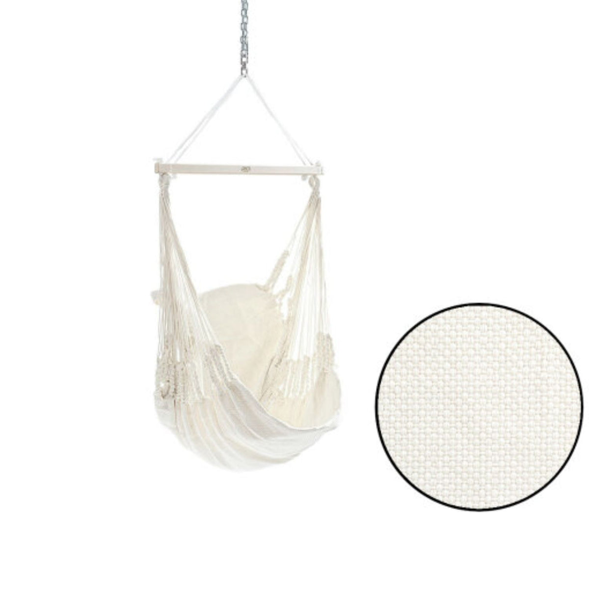 Hängesessel 'Chill out' - weiß-uni | 100% Baumwolle | Tragkraft max. 150 kg