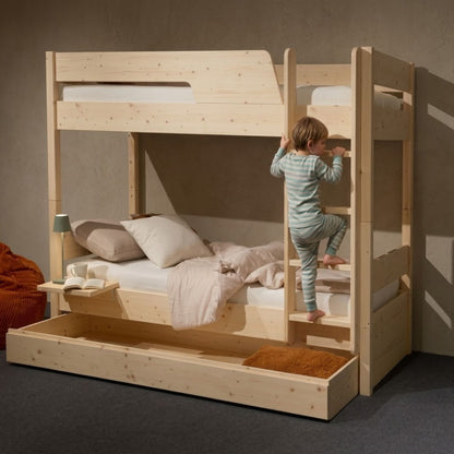 Hochbett / Stockbett 'Bunks & Dreams' | 90 x 200 cm | Fichte gebürstet und geölt | Made in Italy