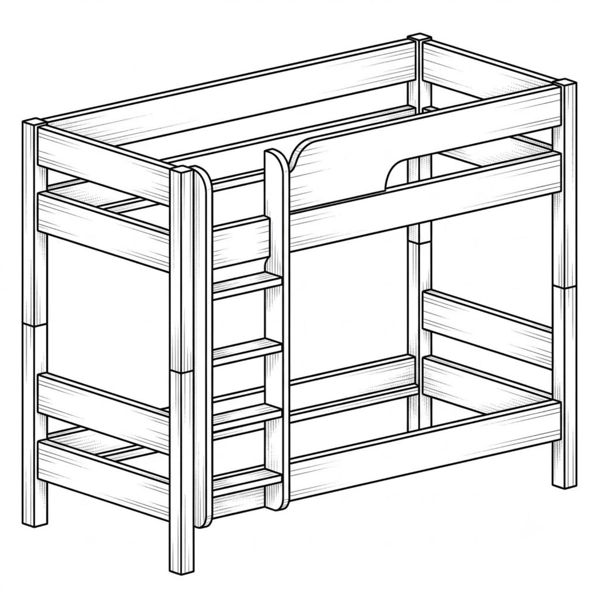 Hochbett / Stockbett 'Bunks & Dreams' | 90 x 200 cm | Fichte gebürstet und geölt | Made in Italy