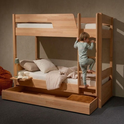 Hochbett / Stockbett 'Bunks & Dreams' | 90 x 200 cm | in Kernbuche mit Wasserlack behandelt  | Made in Italy