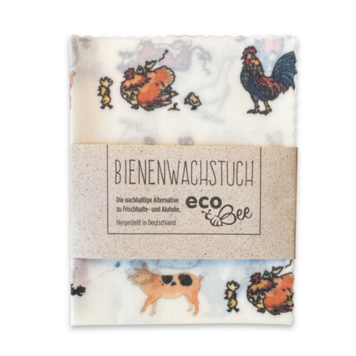 Bienenwachstuch 'Bauernhof' | 25 x 25 cm | BW, Bienenwachs, Harz