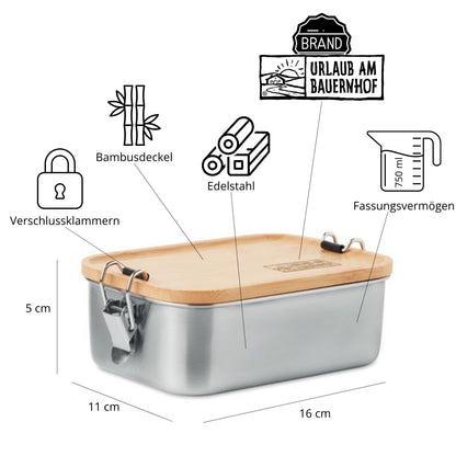Lunchbox 'Urlaub am Bauernhof' | 16 x 11 x 6 cm | 750 ml