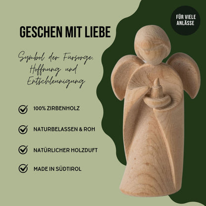 Klassischer Schutzengel aus Zirbenholz | betend 9cm