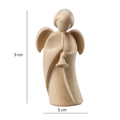 Klassischer Schutzengel aus Zirbenholz | Trompete 9cm