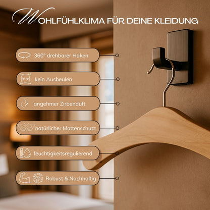 Kleiderbügelset aus Zirbe | 20 Stück | Echtes Handwerk