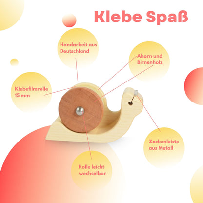 Klebefilmabroller aus Ahorn und Birne - 'Tape it' Schnecke
