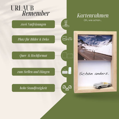 Kartenrahmen/Bilderrahmen | 23x16,5x5 cm | Esche unbehandelt