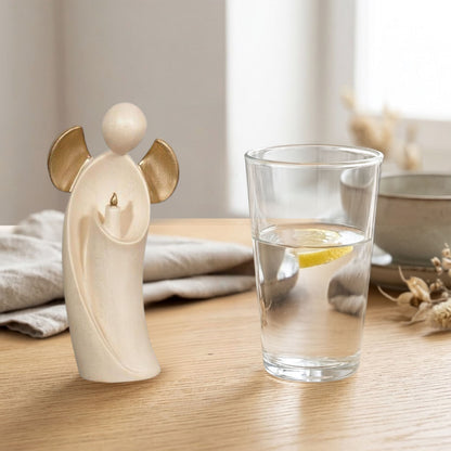Engel 'Aurelia' | betend | Ahorn | gewachst Gold | 11,5 cm