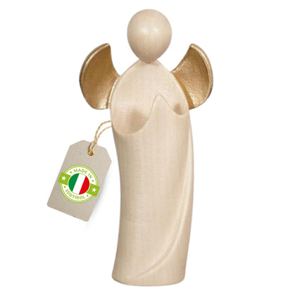 Engel 'Aurelia' | betend | Ahorn | gewachst Gold | 11,5 cm