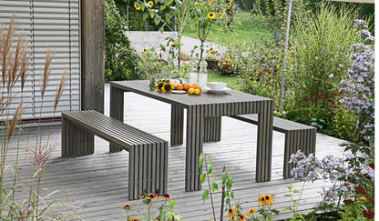 Hochwertiger Gartentisch 'Green' | 170x91x76 cm | Akazie/Robinie roh | Beine offen beidseitig