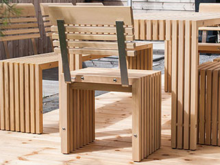 Hochwertiger Hocker aus Akazie 'Green' akazie_roh 48x35x46 mit_rueckenlehne