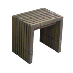 Hochwertiger Hocker aus Akazie 'Green' akazie_roh 48x35x46 mit_rueckenlehne