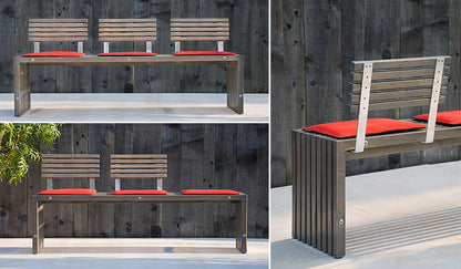 Einzel-Rückenlehne  'Green' für Bank  'Green' 48x85 akazie_roh