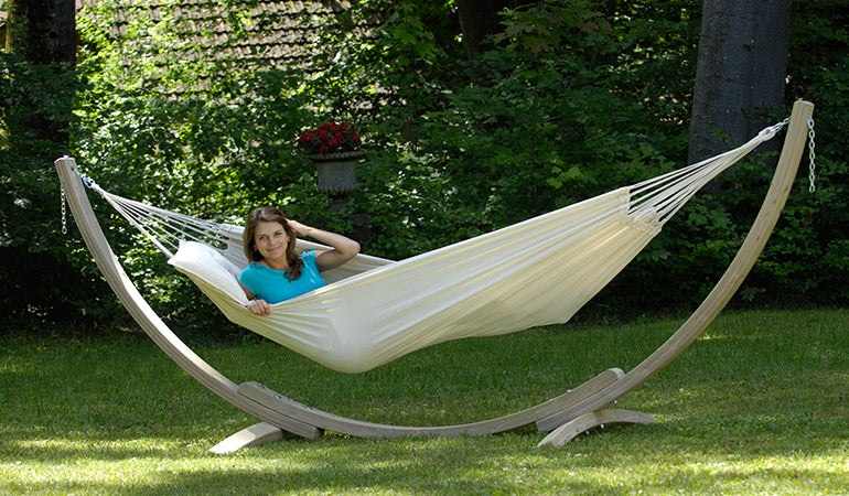 Hängemattengestell Apollo | L 357 x H 131 x 104 cm | Fichtenholz