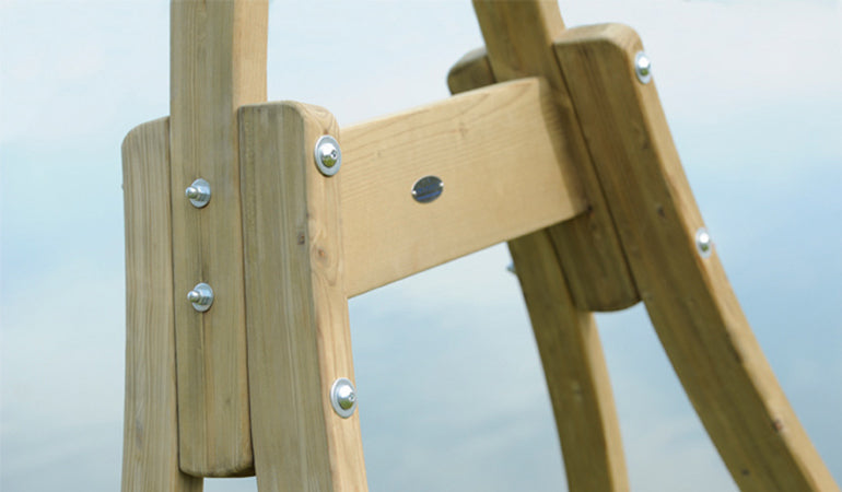 Hängesesselgestell Atlas | H 234 x B 147 x T 139 cm | wetterfeste Fichte | Belastbarkeit max. 160 kg