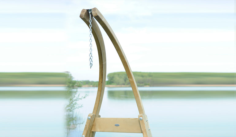 Hängesesselgestell Atlas | H 234 x B 147 x T 139 cm | wetterfeste Fichte | Belastbarkeit max. 160 kg