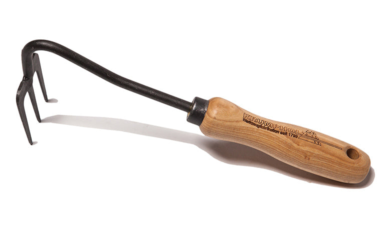 Handharke mit Zinken 'Krafts' - handgeschmiedet 3 Zinken 14cm
