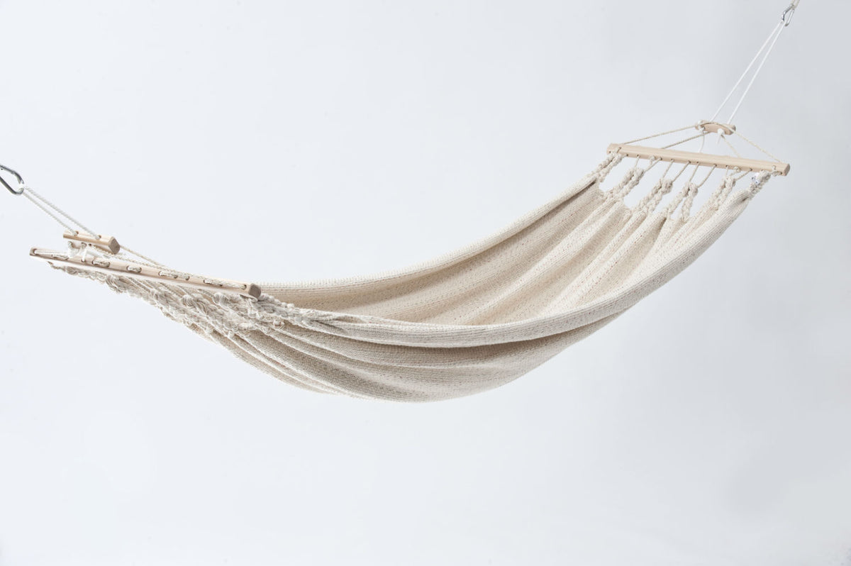 Einzelhängematte 'Relax' I beige-uni 13 | L 300 x B 130 cm | 100% Baumwollgewebe