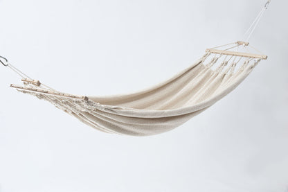 Einzelhängematte 'Relax' I beige-uni 13 | L 300 x B 130 cm | 100% Baumwollgewebe